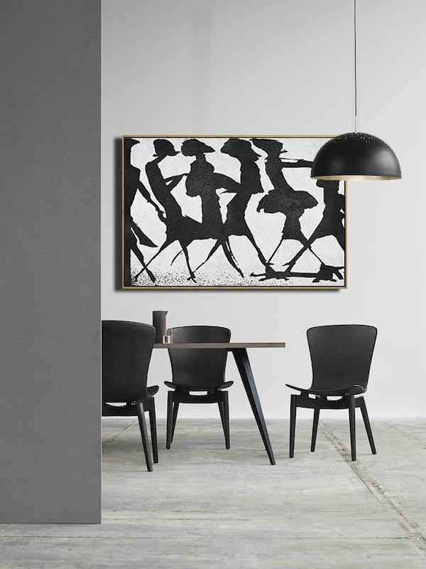 Handmade Large Contemporary Art,Hand-Painted Horizontal Minimal Figurative Art On Canvas,Abstract Paintings On Sale